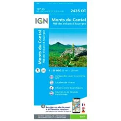 Carte IGN 2435OT Monts Du Cantal, PNR Des Volcans D'Auvergne