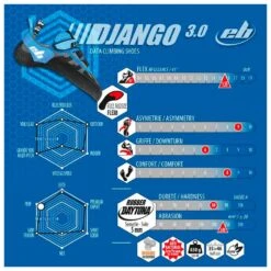 Chaussons D'escalade EB Django 3,0 Gris Bleu -Sportif Série Boutique 85eec435a2195ab00fc9dc40576fa90848e1de89 E2200EBCHA2210131 10