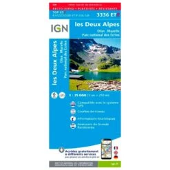Carte IGN 3336ETR Les Deux Alpes, Olan, Muzelle, Parc National Des Ecrins - Résistante