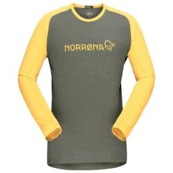 Maillot VTT Norrona Fjørå Equaliser Lightweight LS Olive Night Lemon Chrome